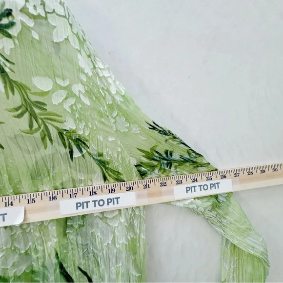 Sheer Pure Silk Y2K Fairy Core Blouse in Keylime Green Medium - Picture 4 of 10